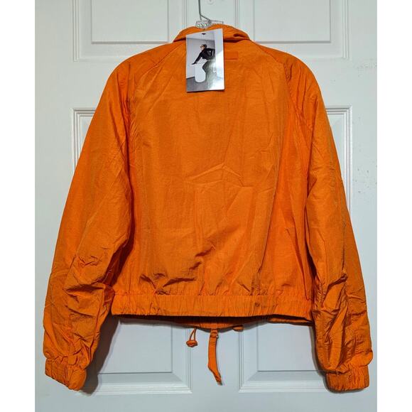 Naked Wardrobe Windbreaker Jacket Size Small Full Zip Pocket Utility Orange, S - Picture 5 of 12